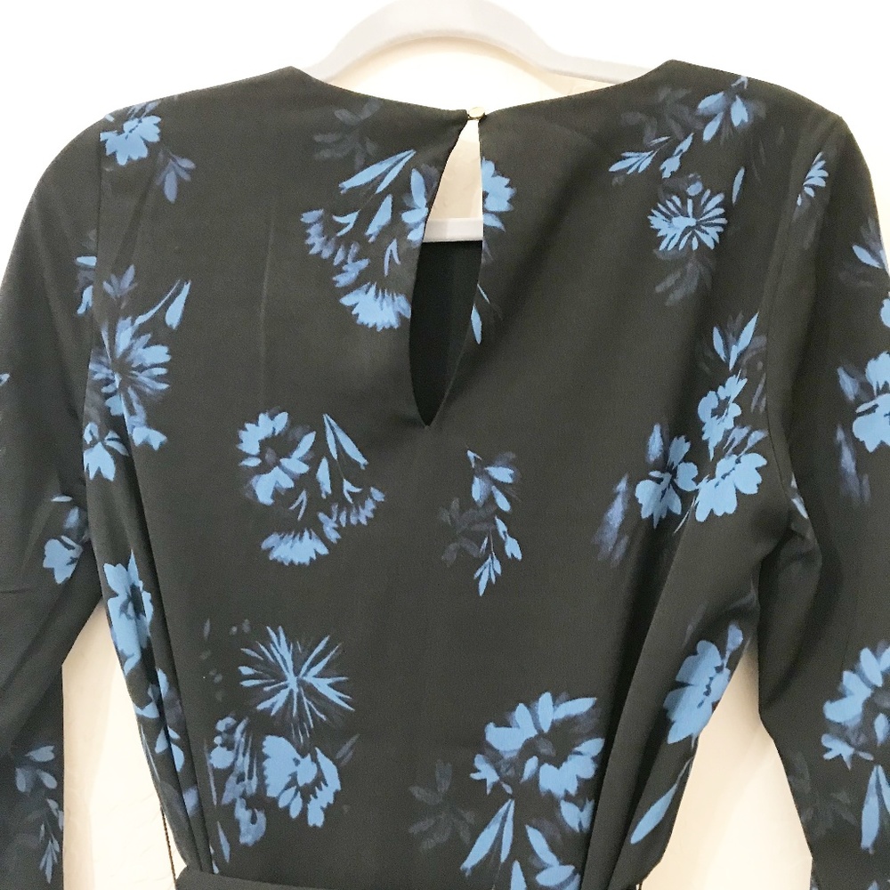 H&M Women Black dress with blue floral prints - Picture 3 of 4